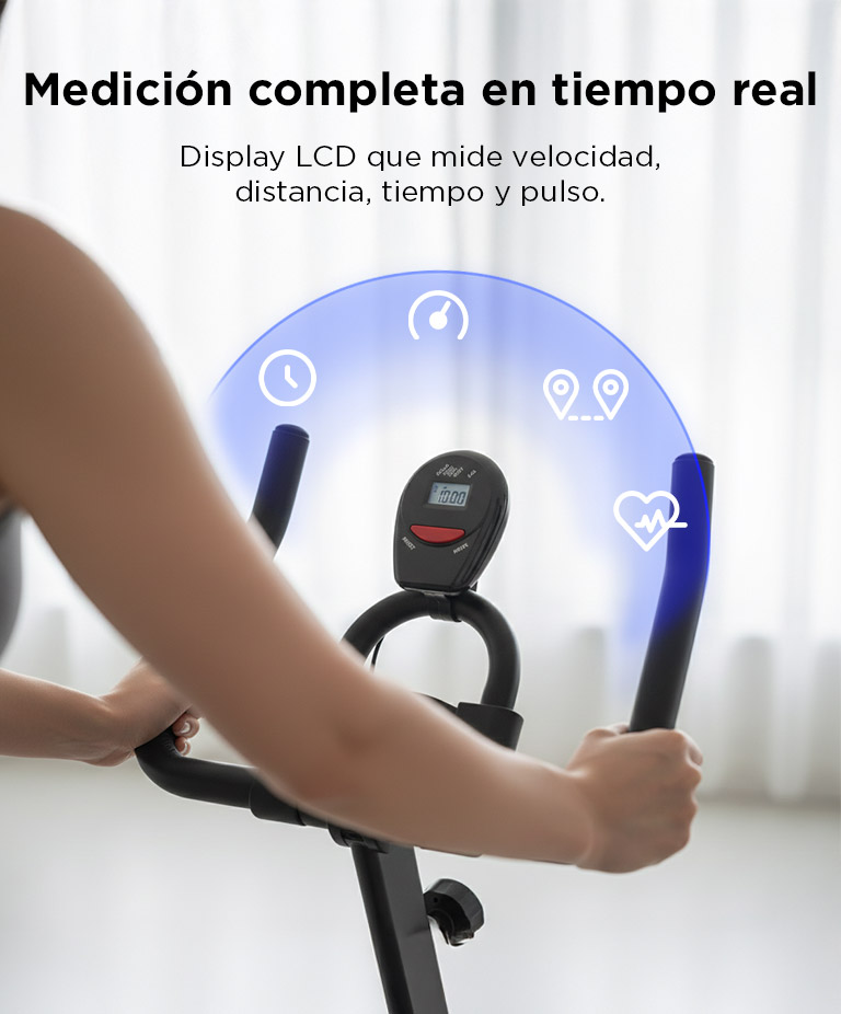 Bicicleta Fija De Spinning Force By Gadnic Disco De Inercia 4 Kg Display LCD Pedales Antideslizantes - Imagen 3