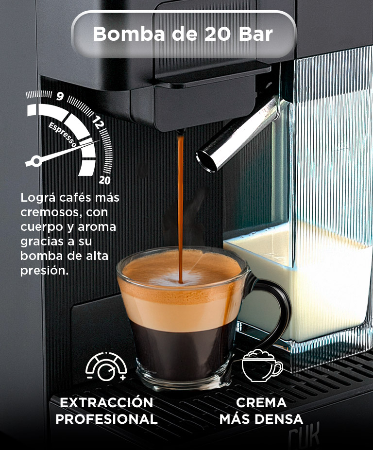 Cafetera Automatica Gadnic Torino I Expreso Espumador Vaporizador Sistema Presion Cocina Premium - Imagen 4