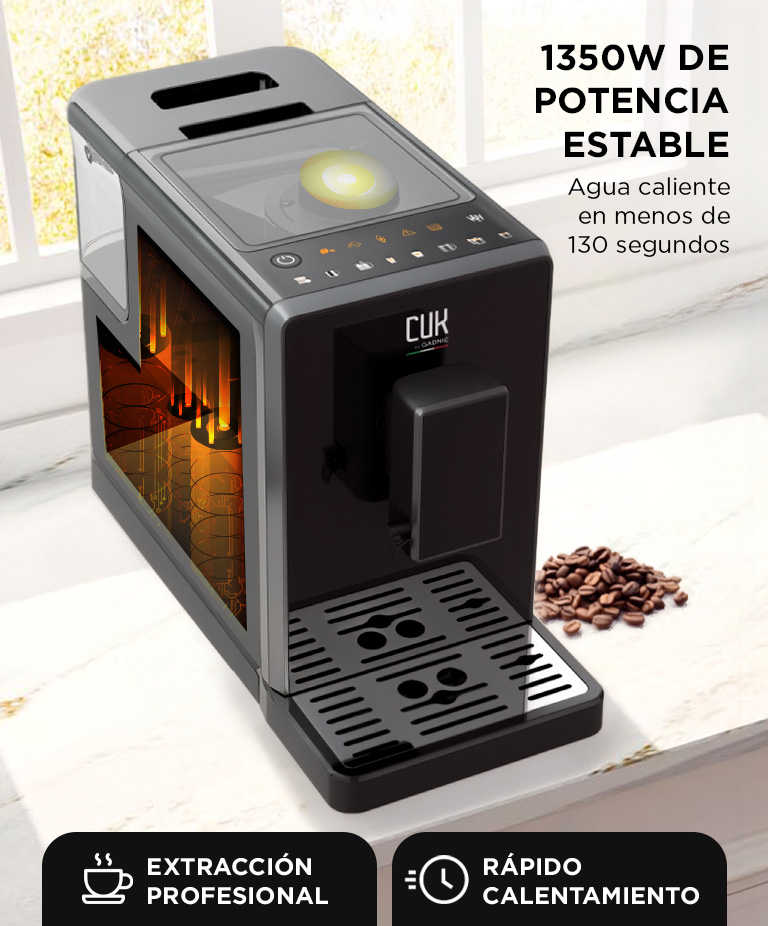 Cafetera Espresso CUK by Gadnic 20 Bar Espumador de Leche 1350W Capacidad 15L - Imagen 5