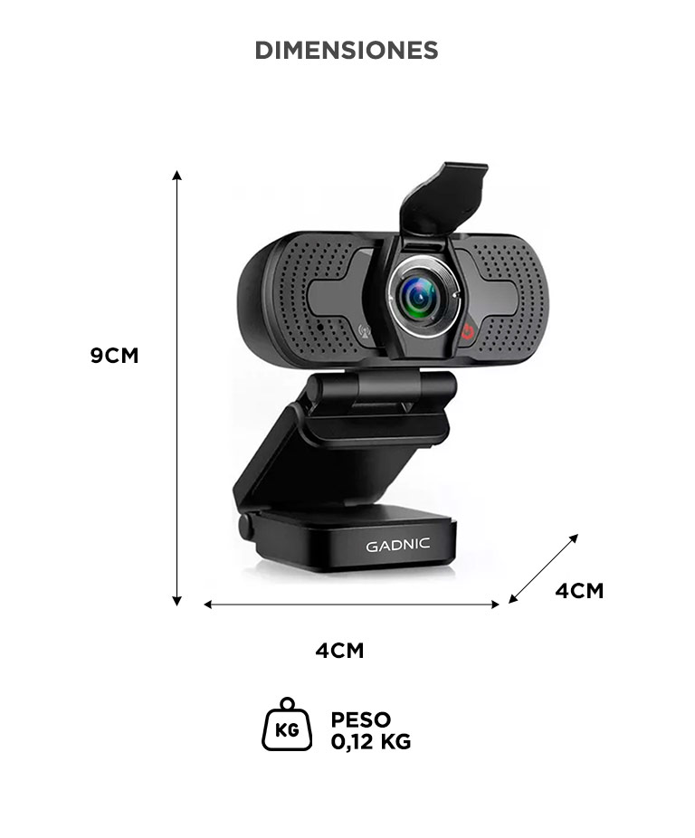 Cámara Web Gadnic Full HD 1080P con Micrófono 30 FPS - Imagen 5