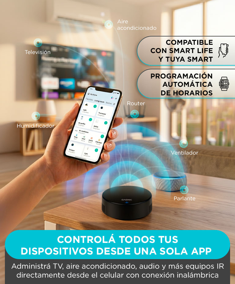Control Remoto Inteligente Gadnic WiFi Infrarrojo Control Por Voz Alexa Y Google Assistant App Tuya Smart IR RF - Imagen 3