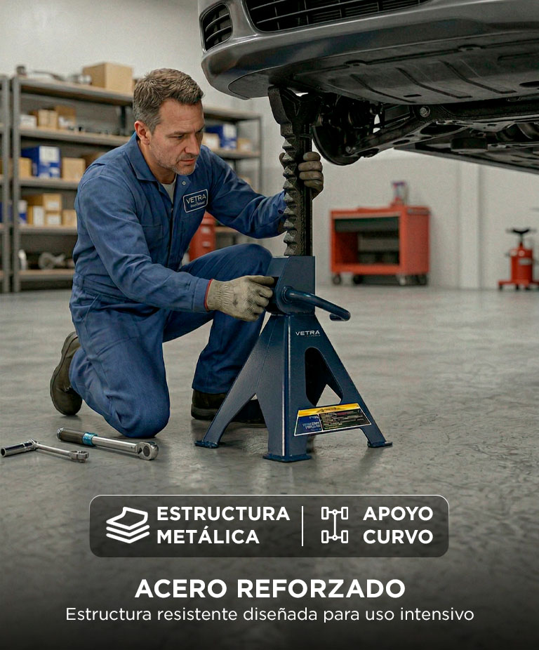 Caballetes Para Auto Vetra By Gadnic 3 Toneladas Trípode Altura Ajustable - Imagen 5