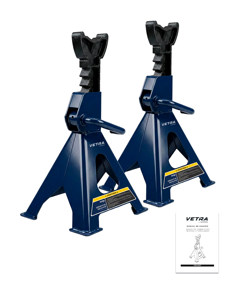 Caballetes Para Auto Vetra By Gadnic 3 Toneladas Trípode Altura Ajustable - Imagen 7