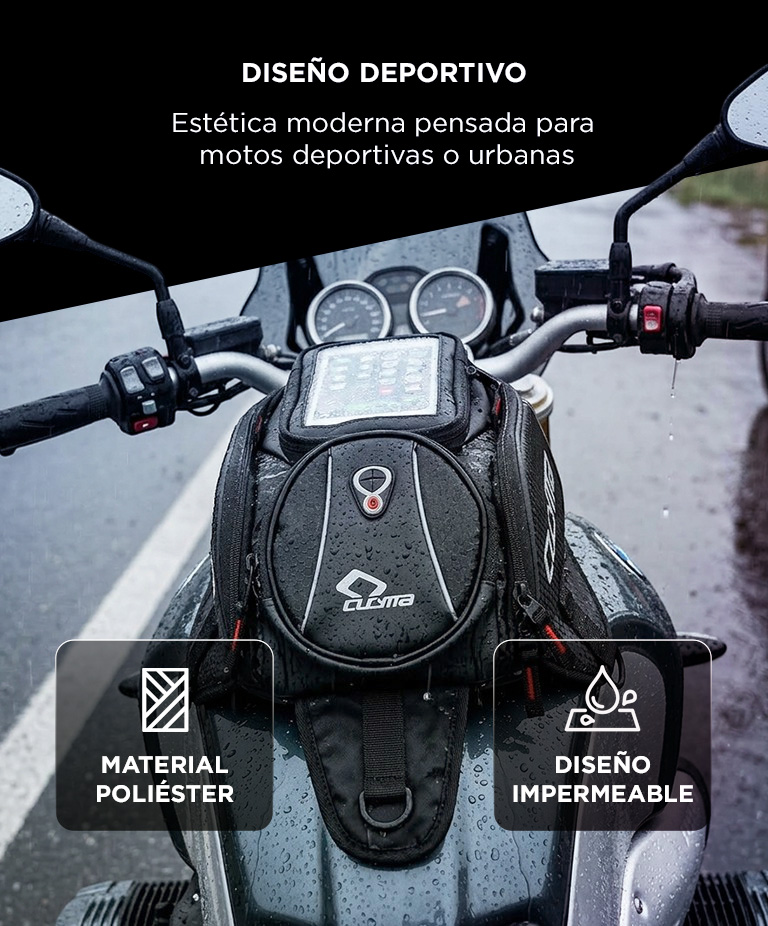 Mochila Para Tanque Moto Cucyma Compartimiento Celular 6 Litros - Imagen 5