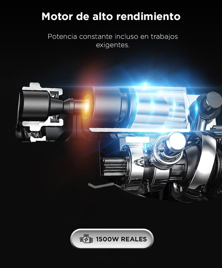 Rotomartillo Bron by Gadnic 3 en 1 Alta Potencia 1500W Velocidad Ajustable SDS Plus 800 RPM 6J 230V 50Hz Kit Completo Broca Copa 60 mm - Imagen 5