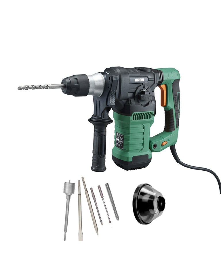 Rotomartillo Bron by Gadnic 3 en 1 Alta Potencia 1500W Velocidad Ajustable SDS Plus 800 RPM 6J 230V 50Hz Kit Completo Broca Copa 60 mm - Imagen 7