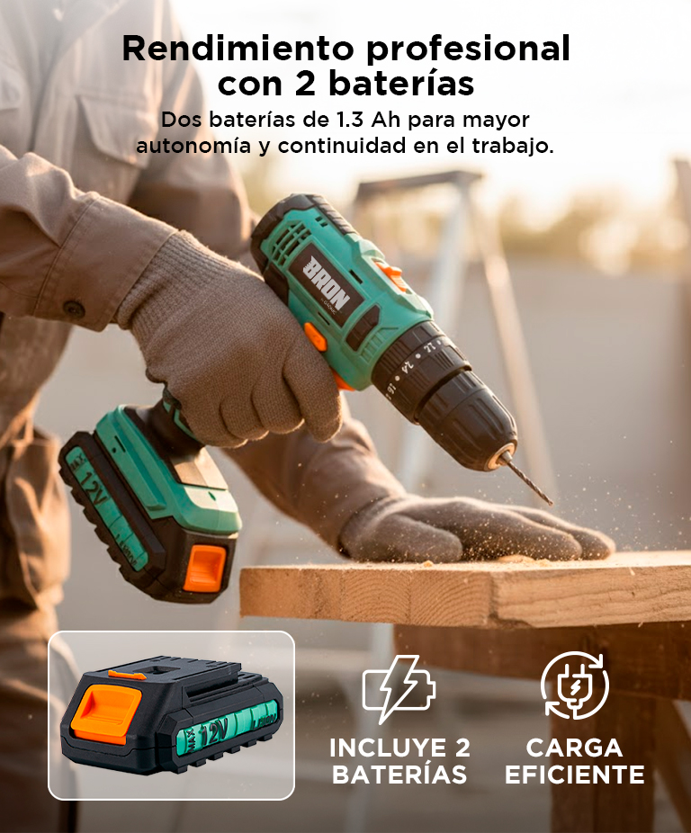 Taladro Percutor Atornillador 12v Bron by Gadnic Potencia y Precisión - Imagen 4