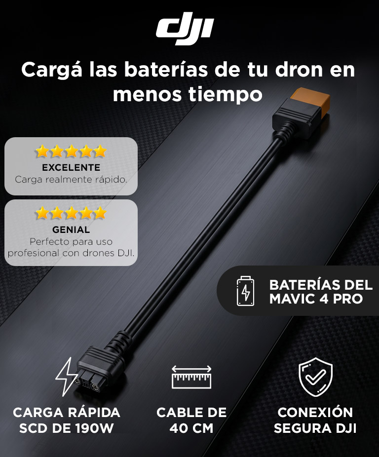 Cable De Carga Rapida DJI Power SDC A Mini SDC 190W Compatible Mavic 4 Pro Matrice 4D DJI Power 1000 V2 Y 2000 - Imagen 2