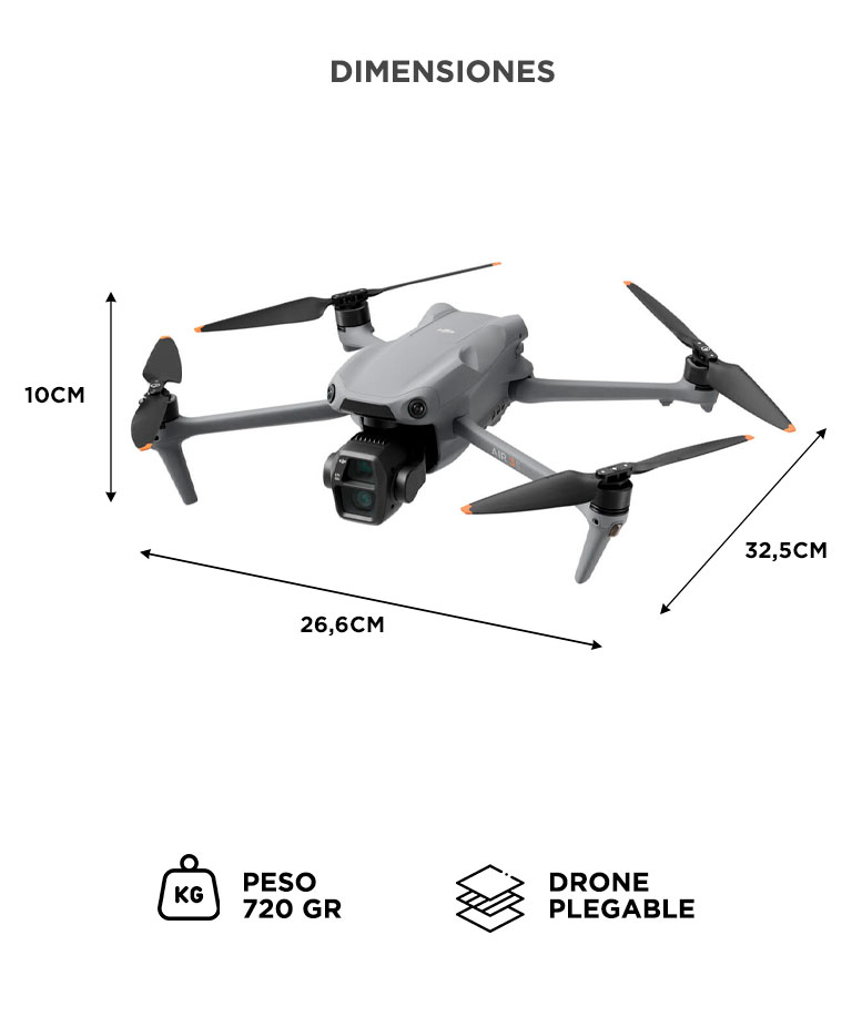 Dron DJI Air 3S (Control Remoto DJI RC-N3) Doble Cámara con Cámara Gran Angular con CMOS 1", Vídeo en 4K/60 fps HDR y 14 Pasos de Rango Dinámico, 45 min Tiempo Máximo de Vuelo - Imagen 6