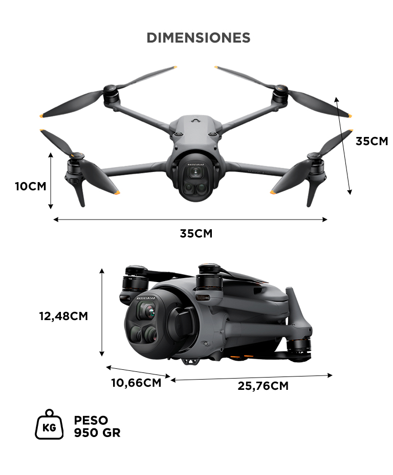 Drone DJI Mavic 4 Pro (Control Remoto DJI RC 2) Triple Cámara 100 MP, Tiempo De Vuelo 51 Min, Gimbal 360° - Imagen 6