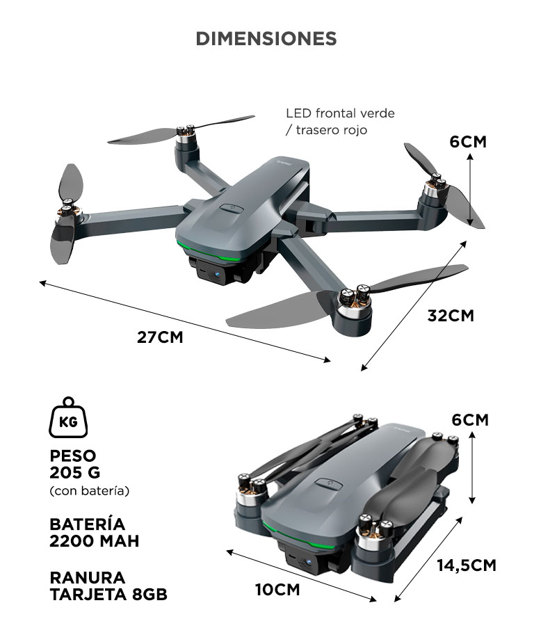 Drone GADNIC Airtrack Pro Control Remoto GPS 800m Pantalla 45 Retorno Automatico - Imagen 6