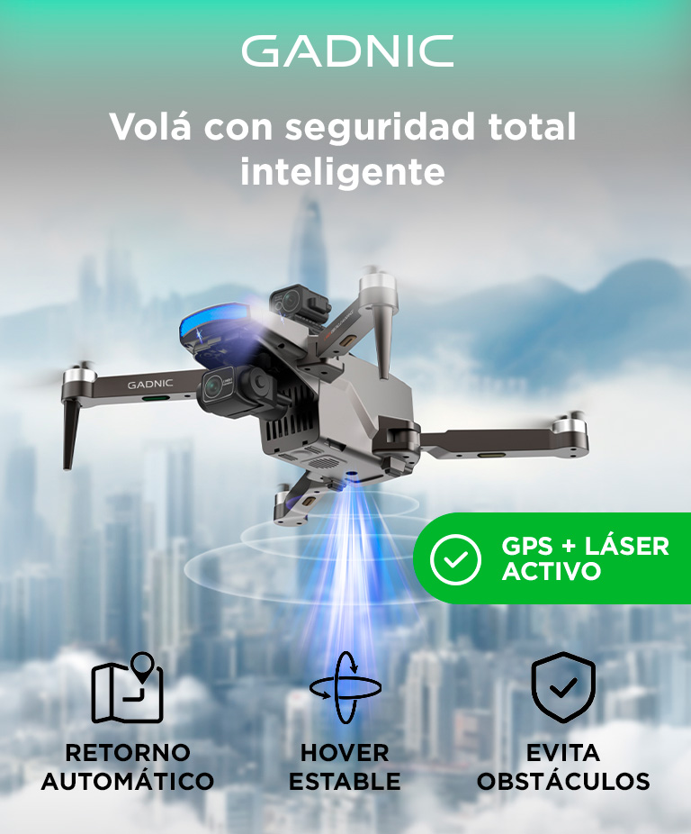 Drone Teledirigido Gadnic Drone006 4K GPS 3 Ejes Laser Anticolision 3000mAh 25 Min Pantalla 45 - Imagen 2