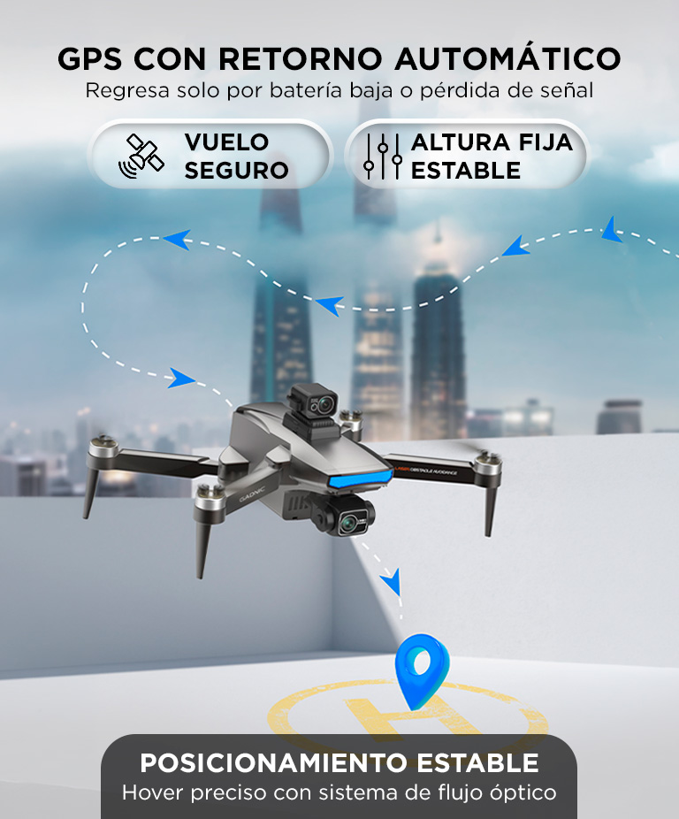 Drone Teledirigido Gadnic Drone006 4K GPS 3 Ejes Laser Anticolision 3000mAh 25 Min Pantalla 45 - Imagen 3