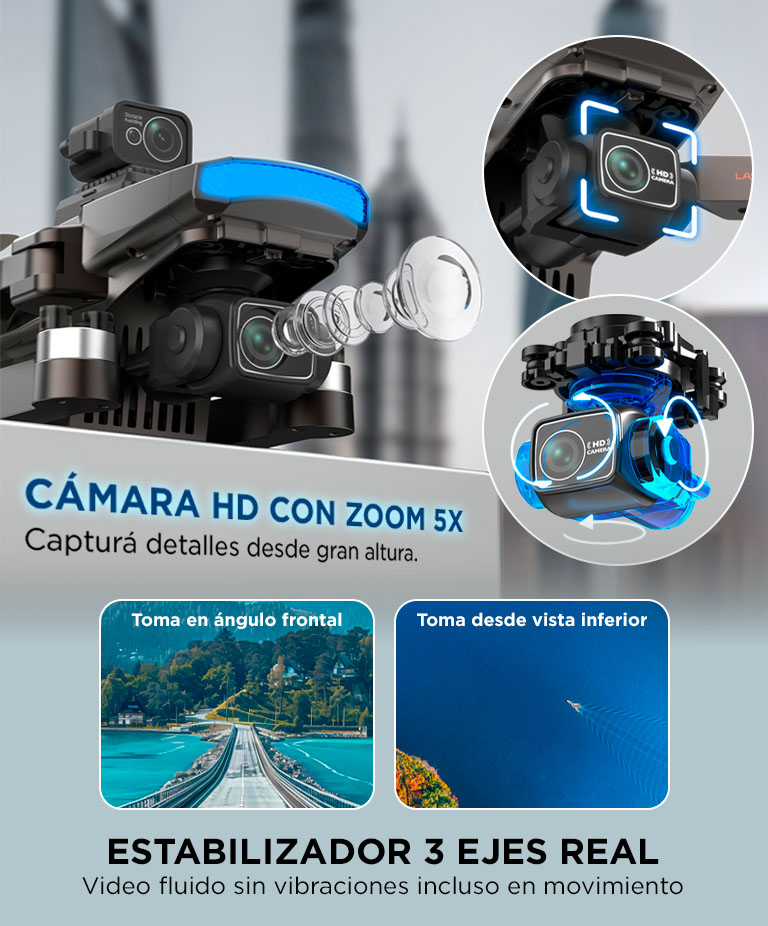 Drone Teledirigido Gadnic Drone006 4K GPS 3 Ejes Laser Anticolision 3000mAh 25 Min Pantalla 45 - Imagen 4