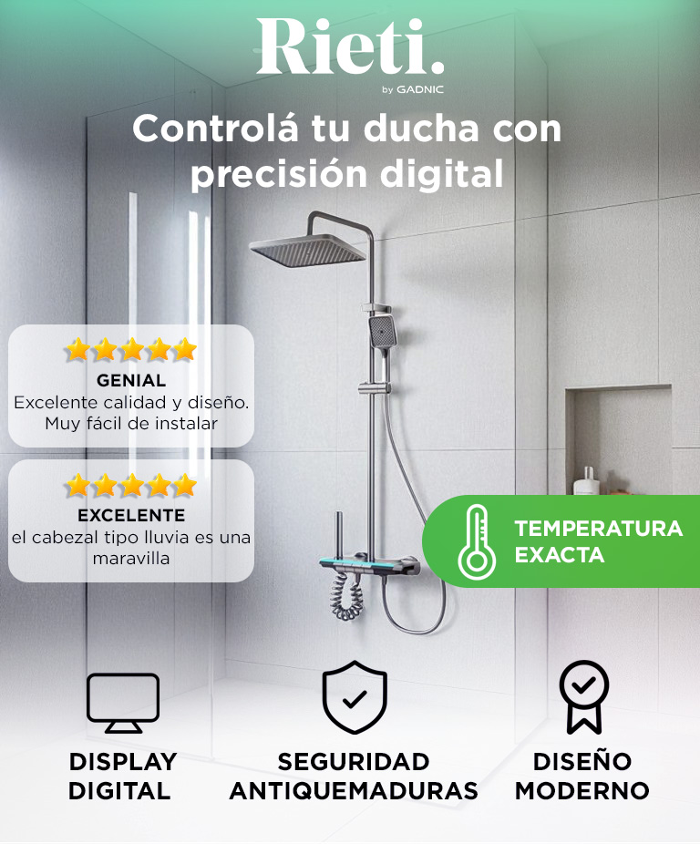 Ducha Inteligente Rieti by Gadnic Con Display Digital LED - Imagen 2