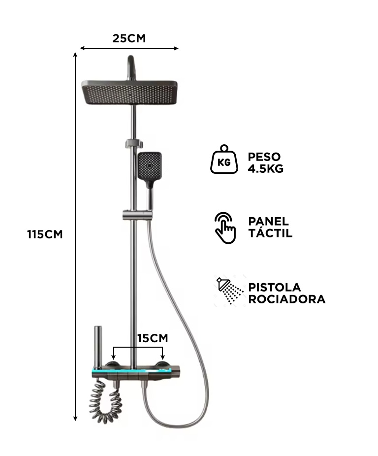 Ducha Inteligente Rieti by Gadnic Con Display Digital LED - Imagen 6