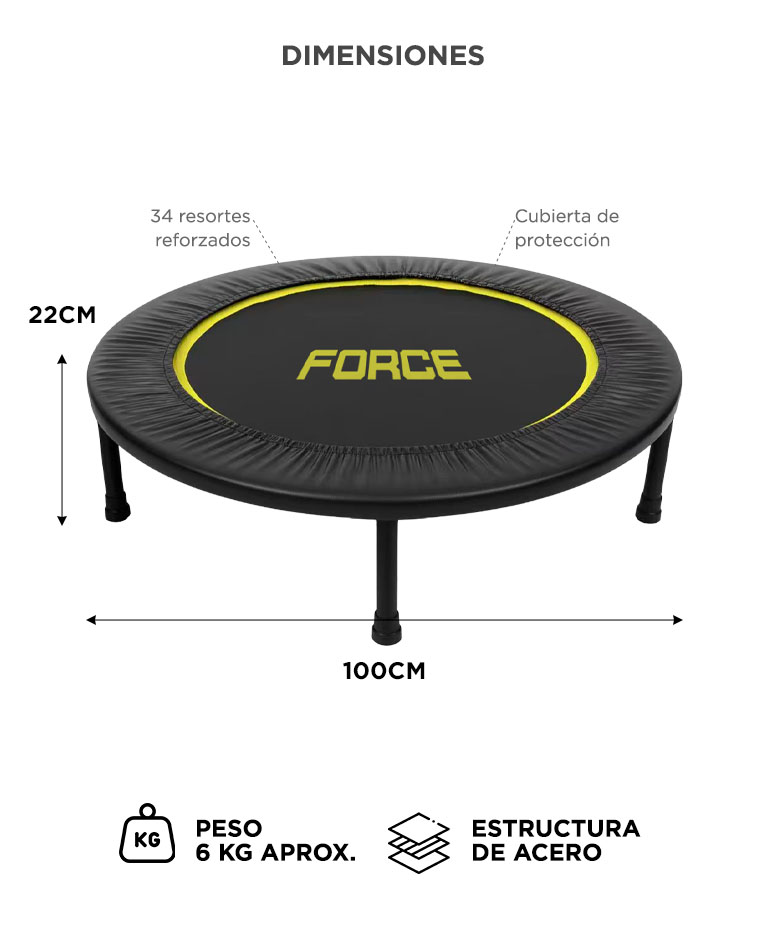 Trampolín Force By Gadnic 120 kg Gimnasio Entrenamiento - Imagen 6