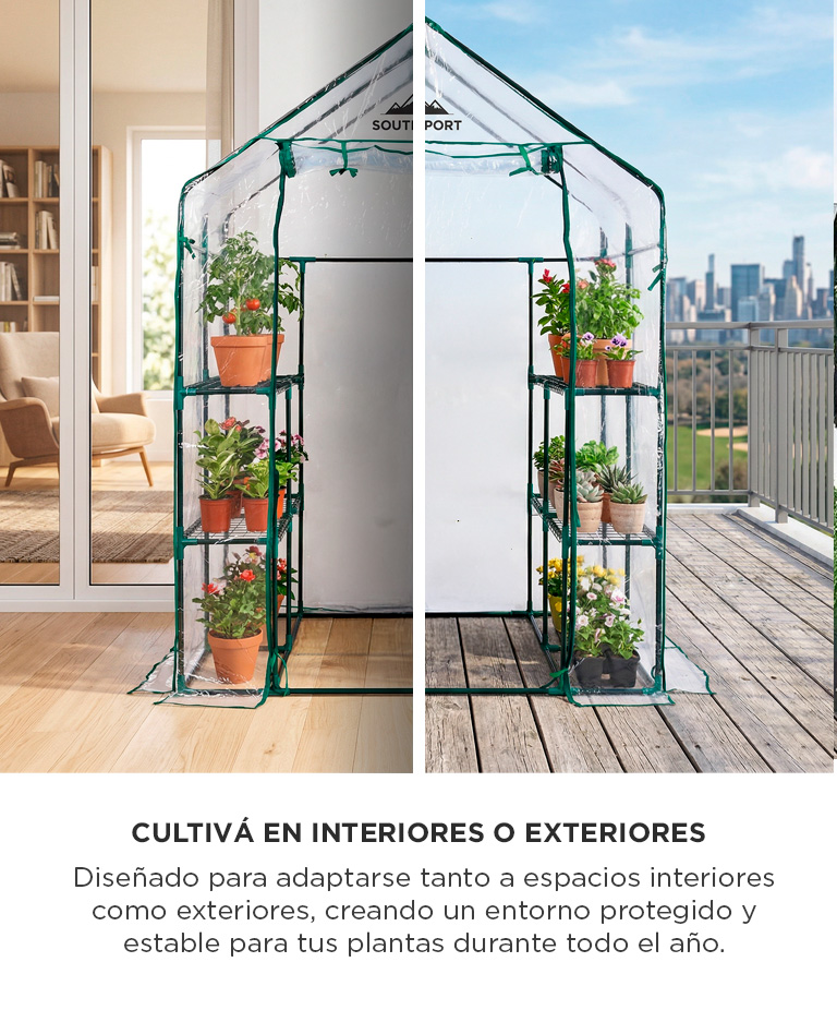 Invernadero South Port By Gadnic INV04 Estructura Acero Indoor Outdoor Cultivo Uv Con Estantes - Imagen 5