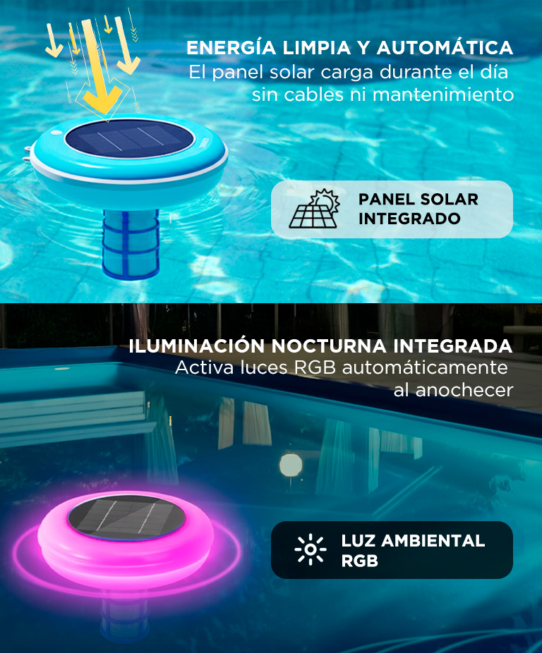 Ionizador Solar Gadnic Luz Nocturna LED RGB 130 m3 Batería 2500 mAh Protección IP68 - Imagen 3