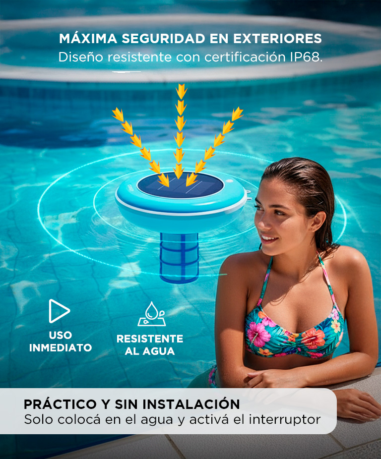 Ionizador Solar Gadnic Luz Nocturna LED RGB 130 m3 Batería 2500 mAh Protección IP68 - Imagen 5