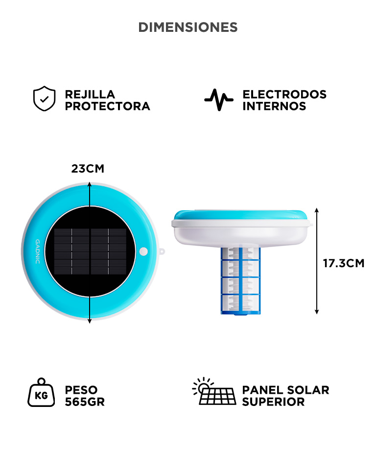 Ionizador Solar Gadnic Luz Nocturna LED RGB 130 m3 Batería 2500 mAh Protección IP68 - Imagen 6