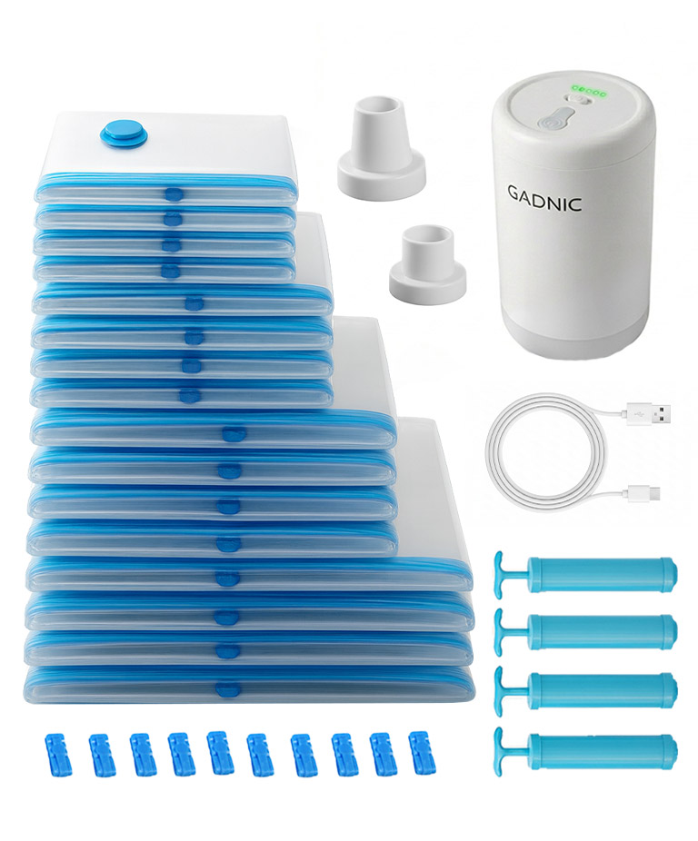 Kit Completo Bolsas Al Vacio Gadnic Con Bomba Electrica Y 16 Bolsas Multitamaño - Imagen 7