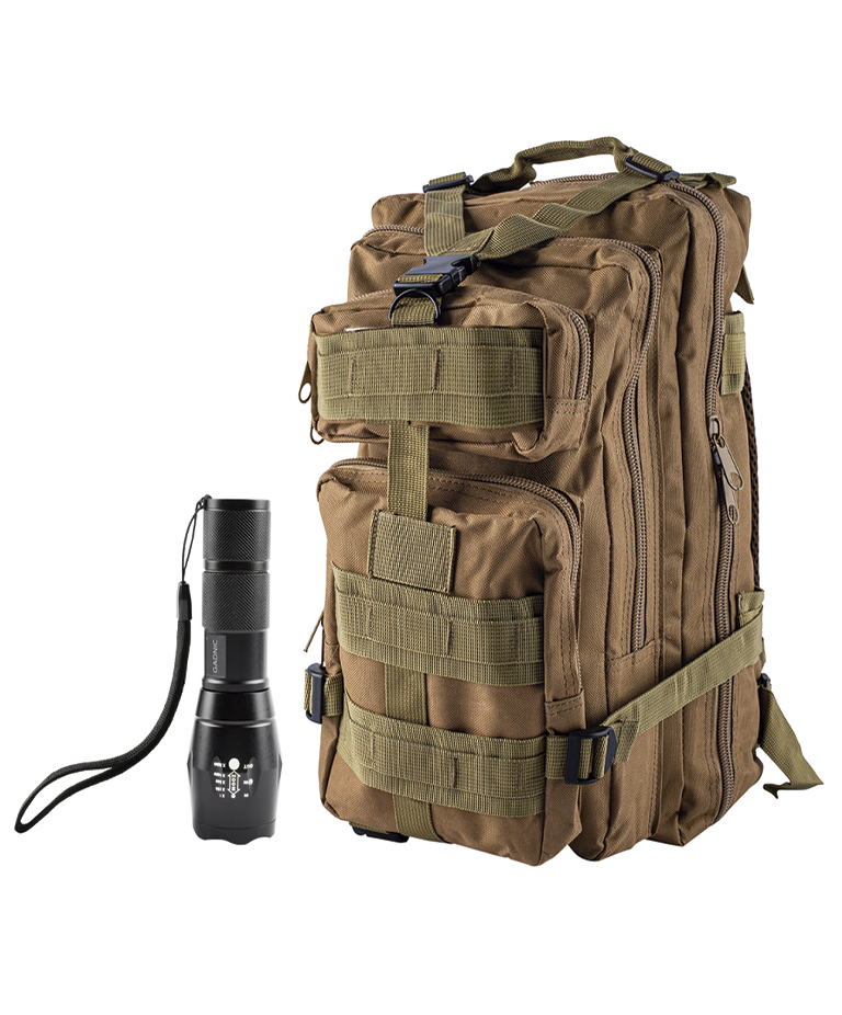 Kit Tactico Mochila Militar 25L + Linterna Recargable 5 Modos - Imagen 7
