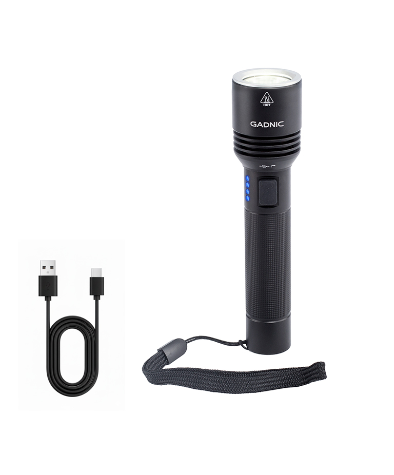 Linterna Gadnic 500 Lumenes Recargable LED OSRAM P8 Bateria 2200 mAh Aluminio IPX4 Con Carga USB - Imagen 6