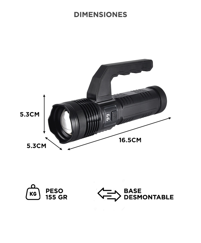 Linterna Multifunción Gadnic 400lm Camping Con Power Bank y Base Desmontable - Imagen 4
