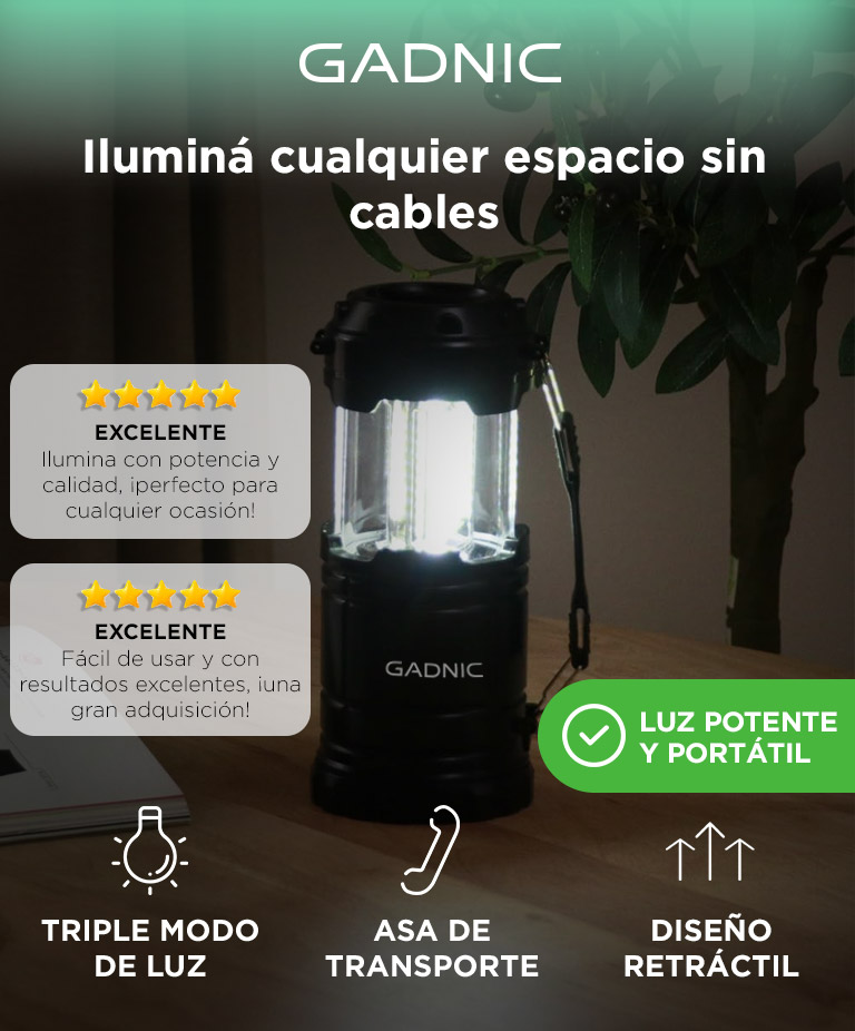 Linterna Retráctil de Camping Gadnic BT-PL4028 Luz Farol Impermeabilidad IP42 - Imagen 2