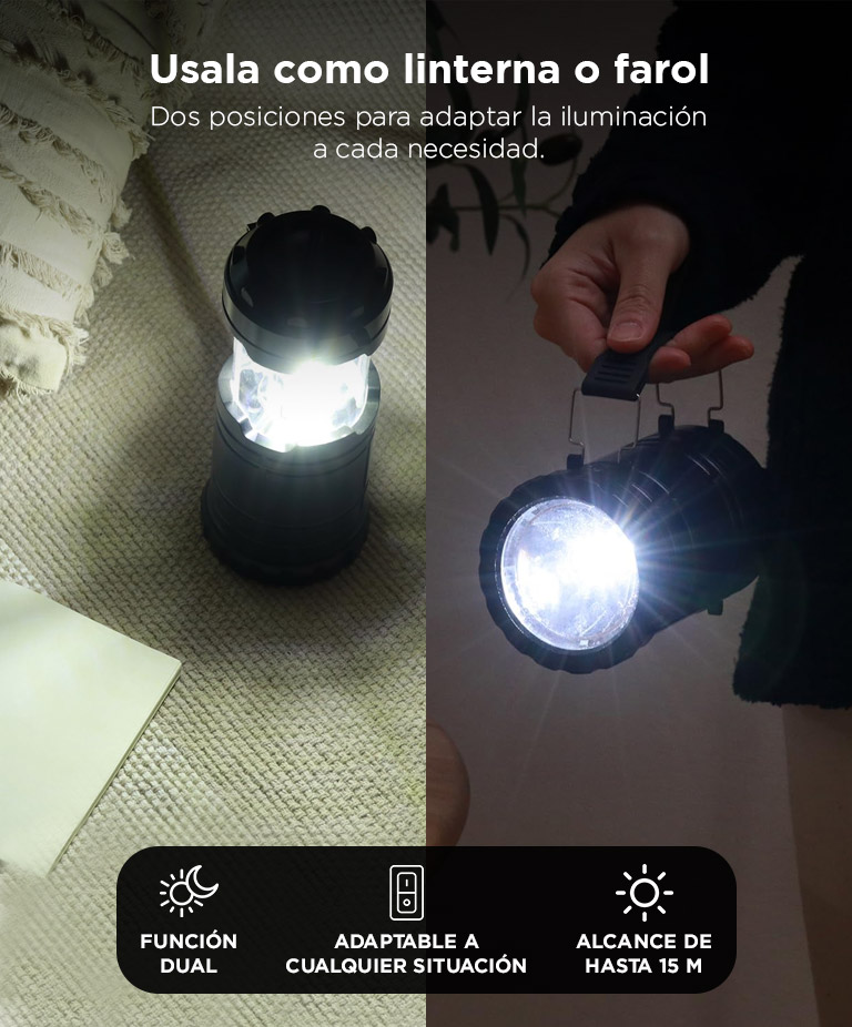 Linterna Retráctil de Camping Gadnic BT-PL4028 Luz Farol Impermeabilidad IP42 - Imagen 3