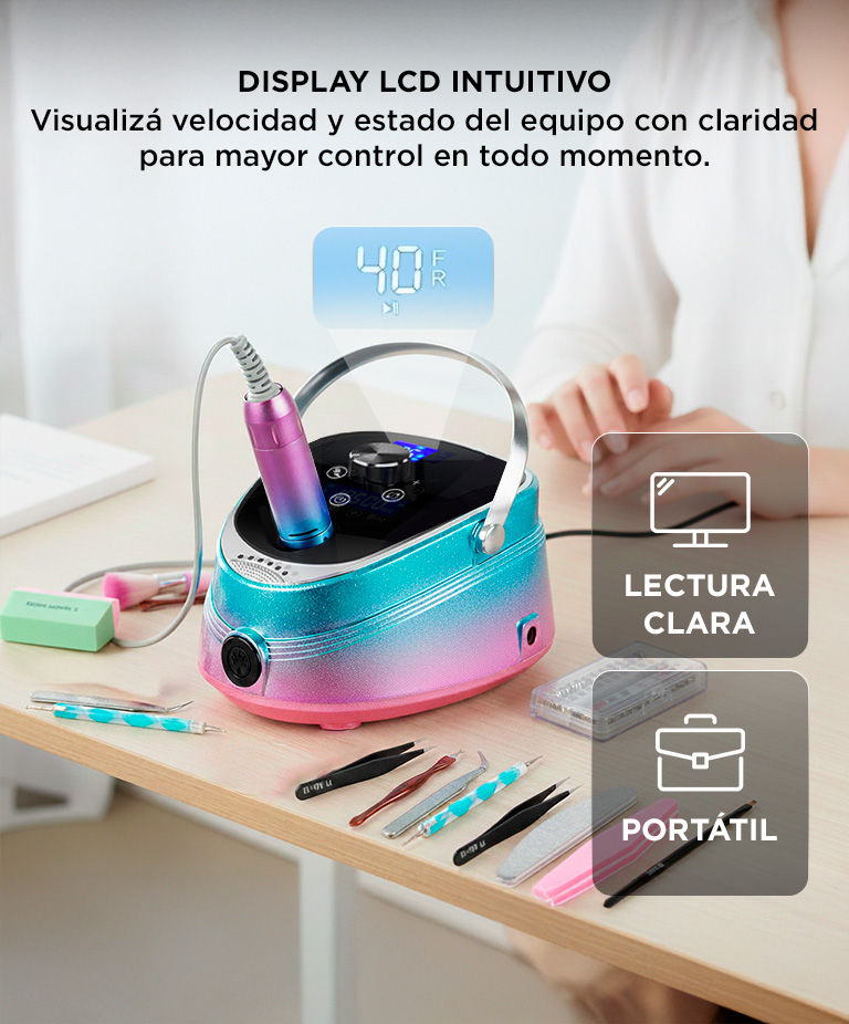 Torno de Manicura Care Gadnic 35000RPM Con Pedal de Control - Imagen 5