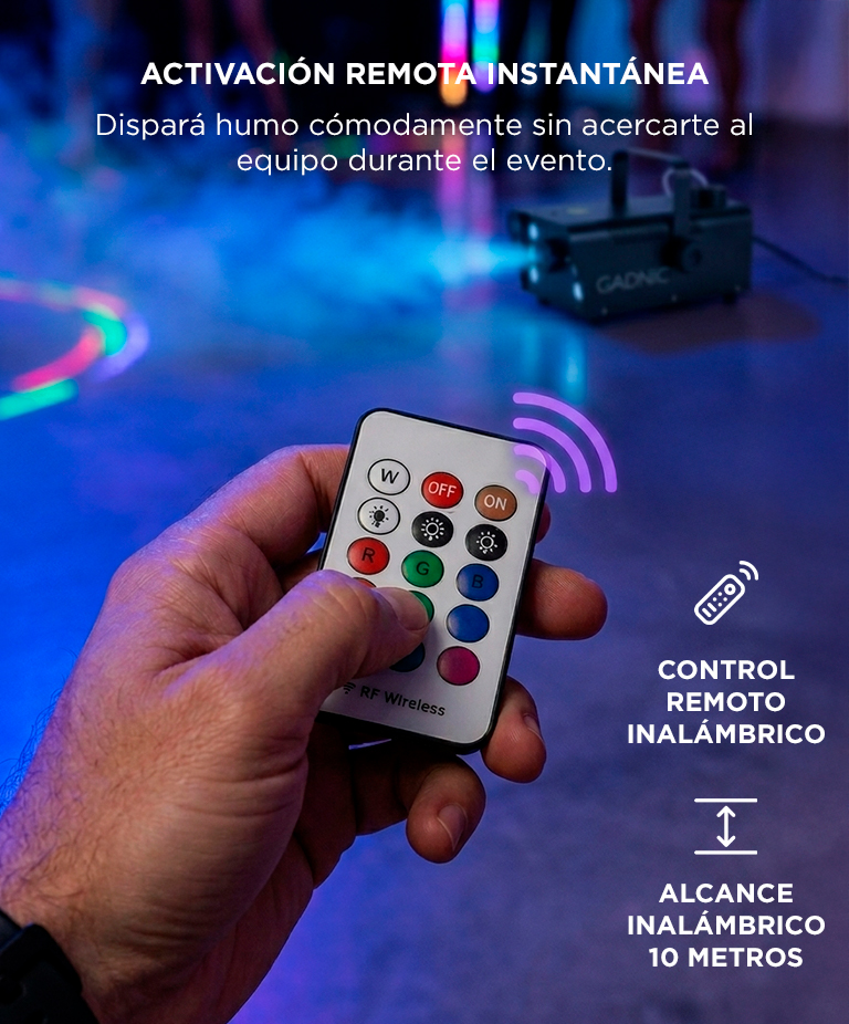 Mini Maquina de Humo Gadnic Portatil Con Luz LEDS - Imagen 5