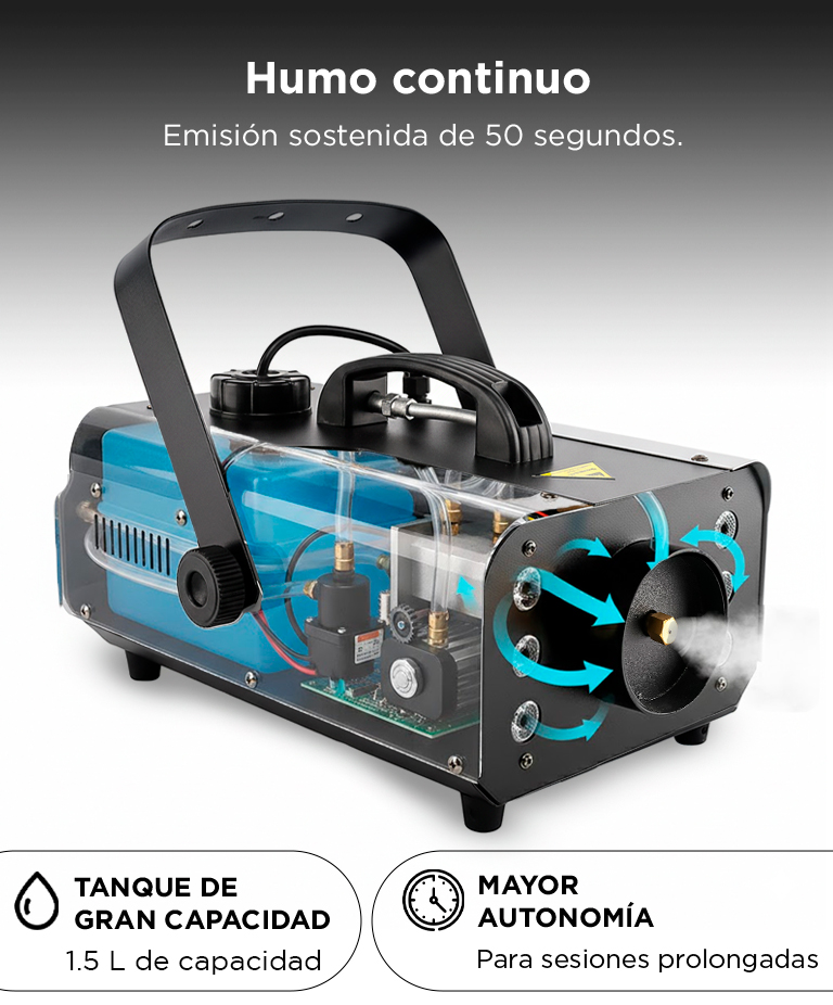 Maquina De Humo Gadnic 900W Inalambrica RGB Control Remoto Portatil - Imagen 5