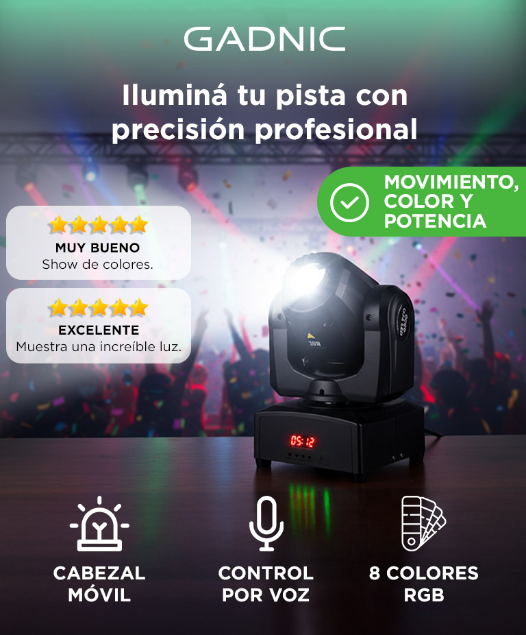Luz LED Para DJ Gadnic Cabezal Móvil 30W Bid Dipper 220v - Imagen 2