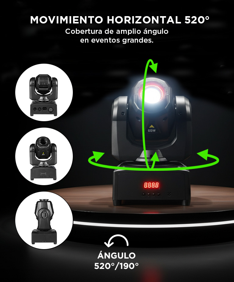 Luz LED Para DJ Gadnic Cabezal Móvil 30W Bid Dipper 220v - Imagen 3