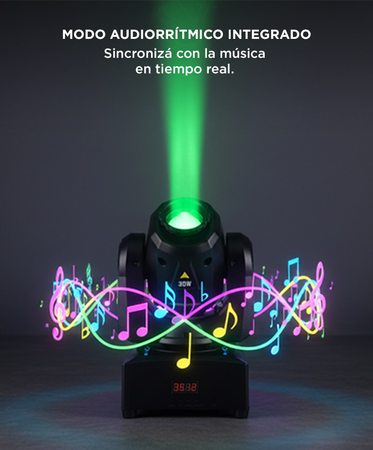 Luz LED Para DJ Gadnic Cabezal Móvil 30W Bid Dipper 220v - Imagen 4