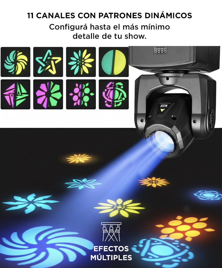 Luz LED Para DJ Gadnic Cabezal Móvil 30W Bid Dipper 220v - Imagen 5