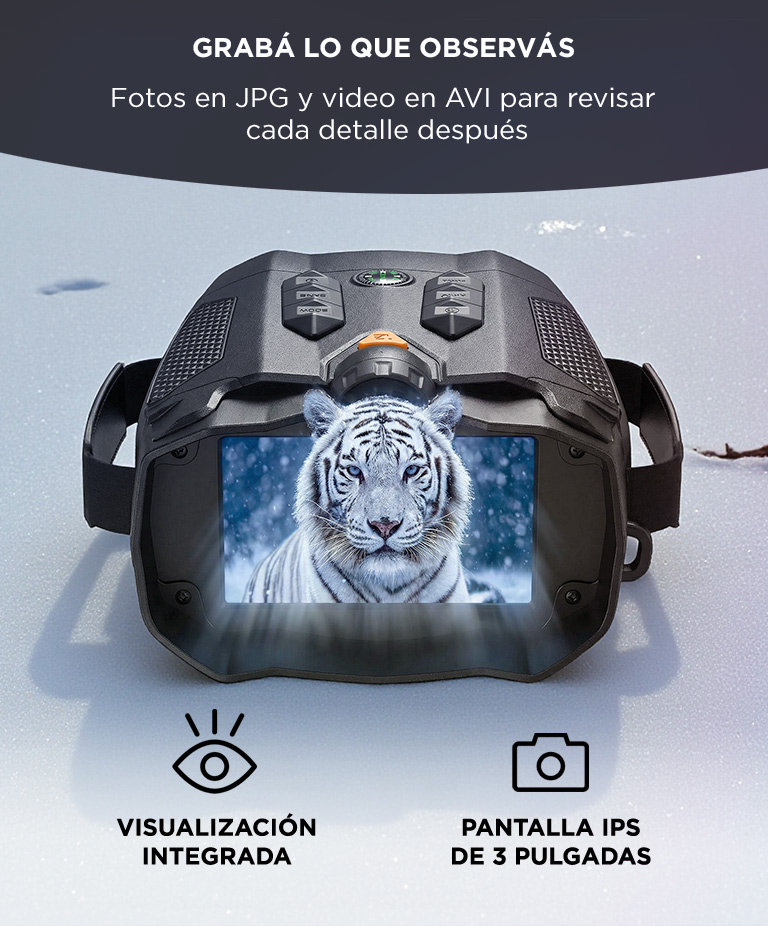 Binoculares Digitales Gadnic Visión Nocturna 800 m Pantalla IPS Resolución 4K - Imagen 3