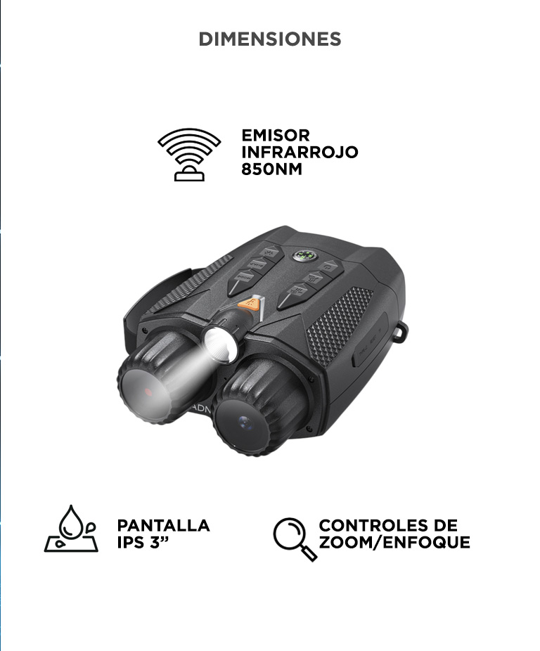 Binoculares Digitales Gadnic Visión Nocturna 800 m Pantalla IPS Resolución 4K - Imagen 6