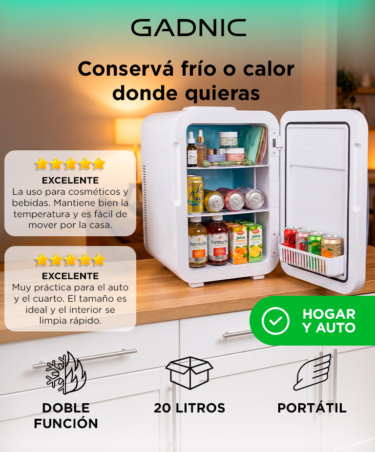 Mini Heladera Portátil Gadnic 20L Frío Calor Para Cosmeticos y Hogar - Imagen 2