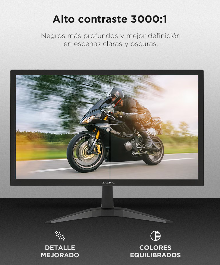Monitor Led Gadnic 24 Pantalla Full HD 75Hz HDMI VGA Montaje VESA - Imagen 3