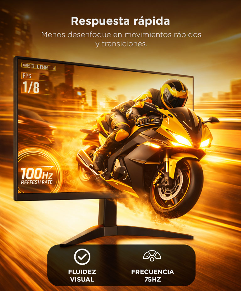 Monitor Led Gadnic 24 Pantalla Full HD 75Hz HDMI VGA Montaje VESA - Imagen 4