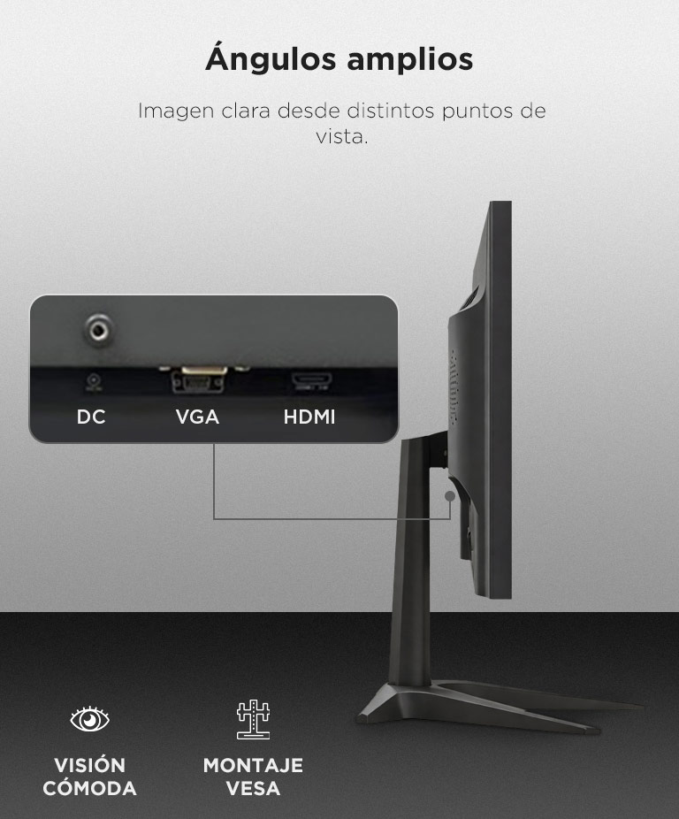 Monitor Led Gadnic 24 Pantalla Full HD 75Hz HDMI VGA Montaje VESA - Imagen 5