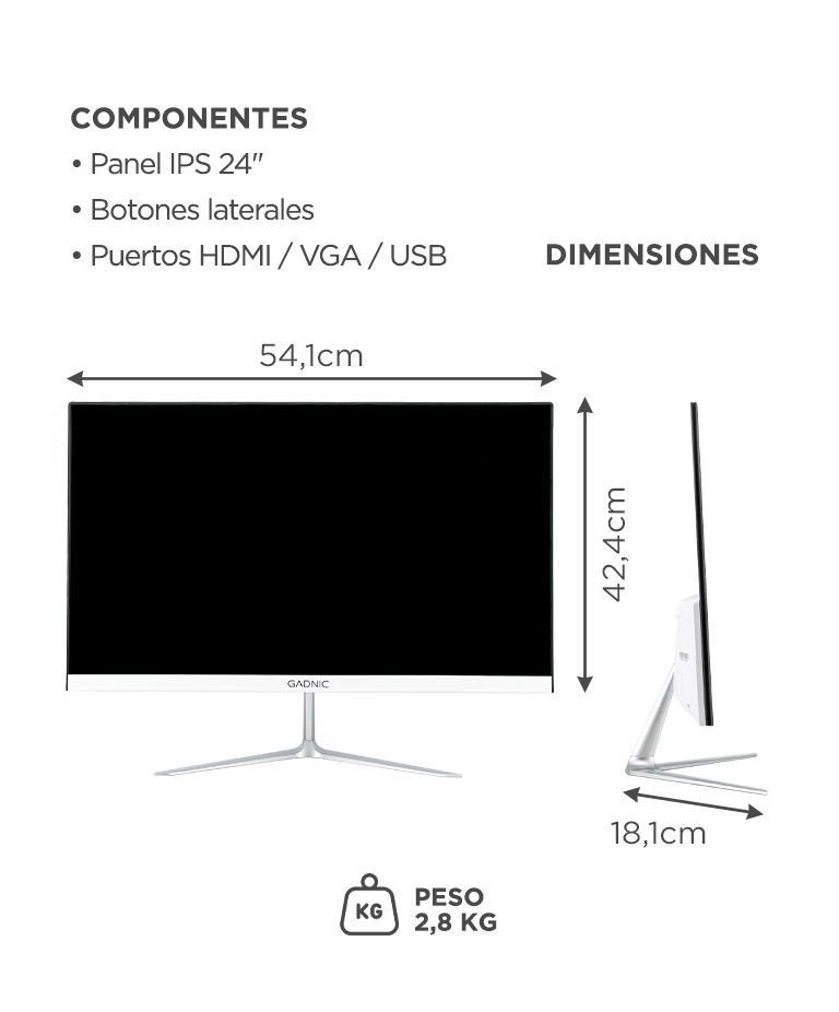 Monitor Gaming Gadnic 24 Plana IPS FHD 180Hz Sin Bordes - Imagen 6