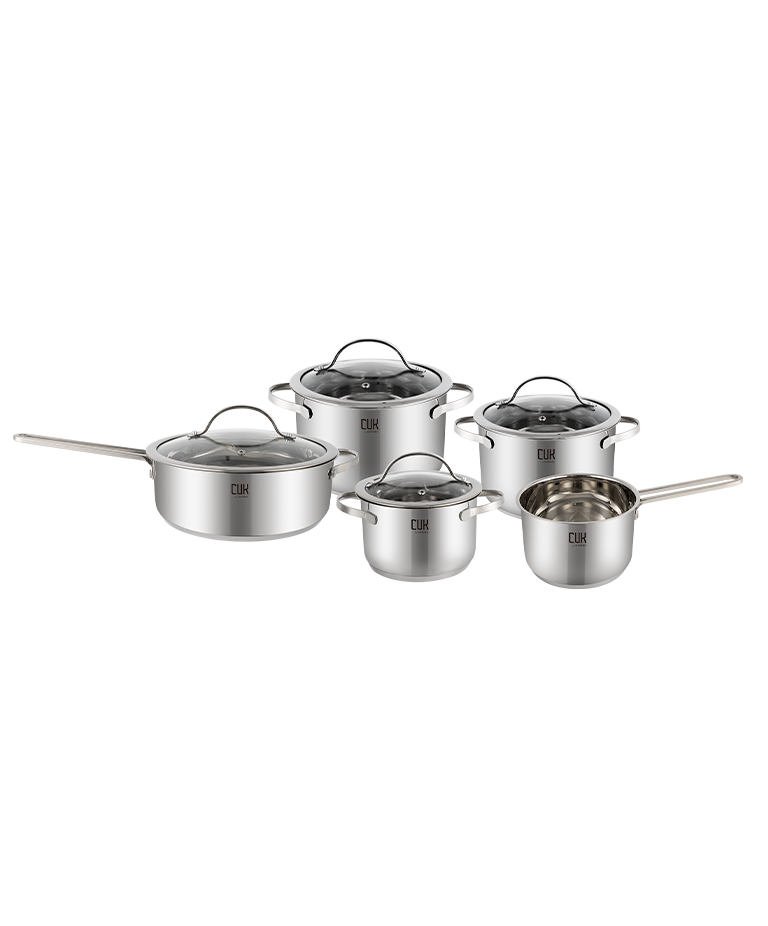 Batería de Cocina Set de Ollas Gadnic 9 Piezas Cacerola Acero Inoxidable Tapa Vidrio Templado - Imagen 7