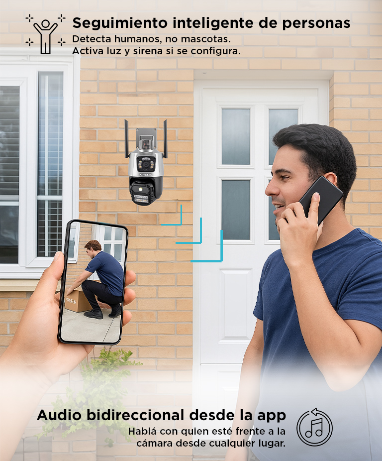 Kit De 3 Cámaras De Seguridad Dual Gadnic Con Sirena - Imagen 5