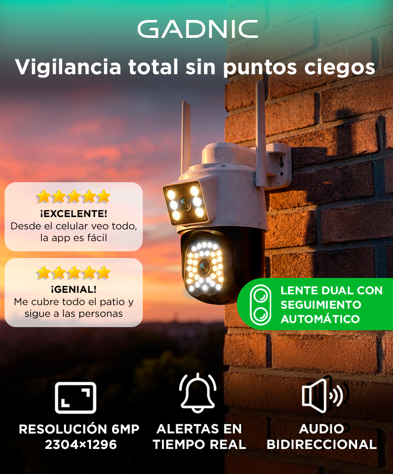 Cámara De Seguridad Gadnic S-Cam Full HD 3MP Control Por App Visión Nocturna IR Color - Imagen 2
