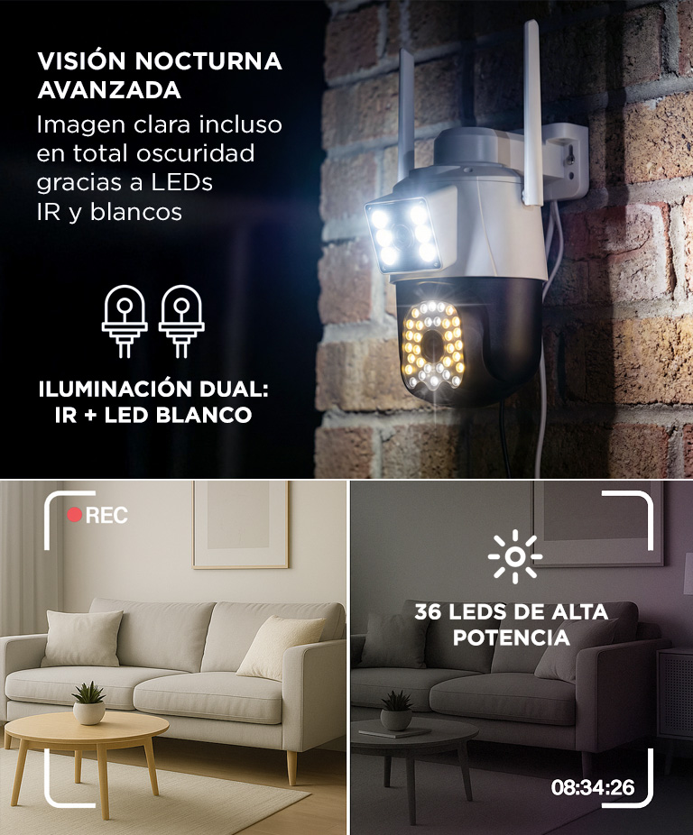 Cámara De Seguridad Gadnic S-Cam Full HD 3MP Control Por App Visión Nocturna IR Color - Imagen 4