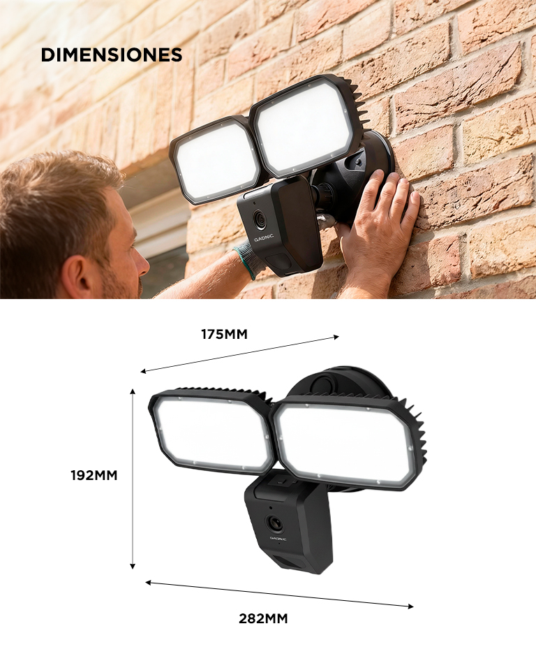 Cámara De Seguridad Con Reflector Gadnic L-Cam Full HD 3MP Control Por App Visión Nocturna - Imagen 6